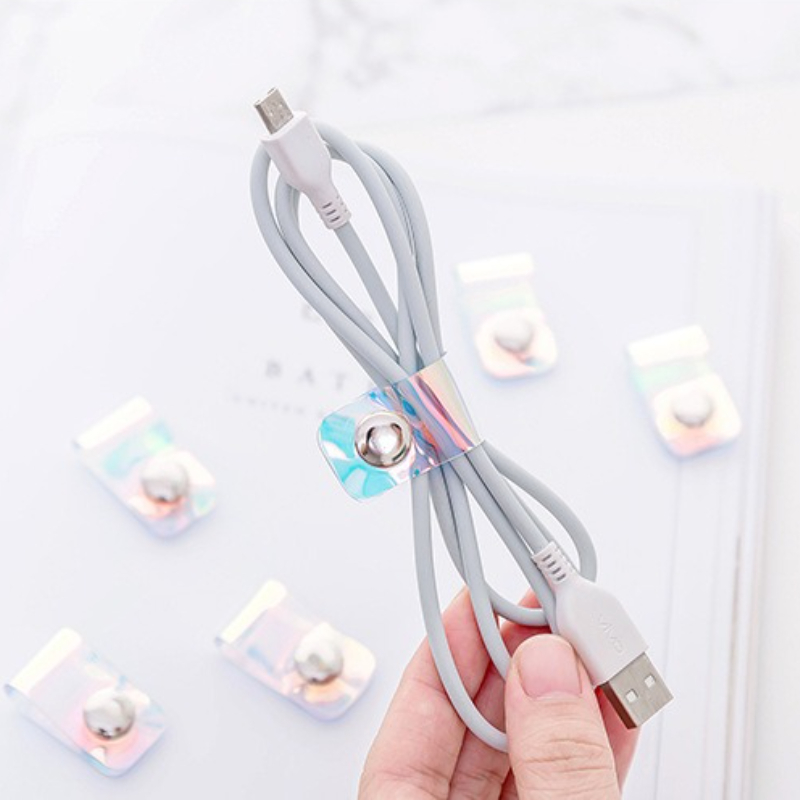 5Pcs INS Laser PVC Starp Data  - Travel Cable Organizer 评论和价格