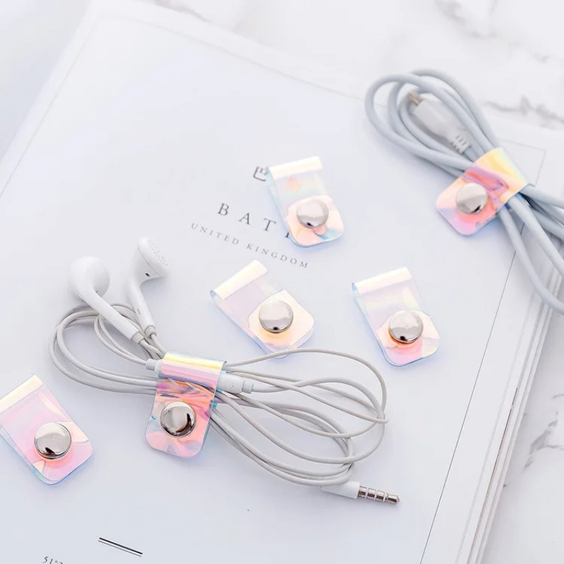 5Pcs INS Laser PVC Starp Data  - Travel Cable Organizer 评论和价格