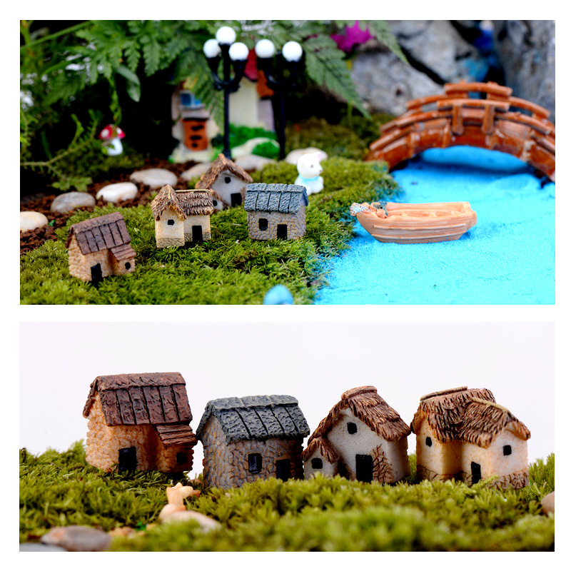 Mini Small House Figurine Resi - Tech House Accessories 评论和价格