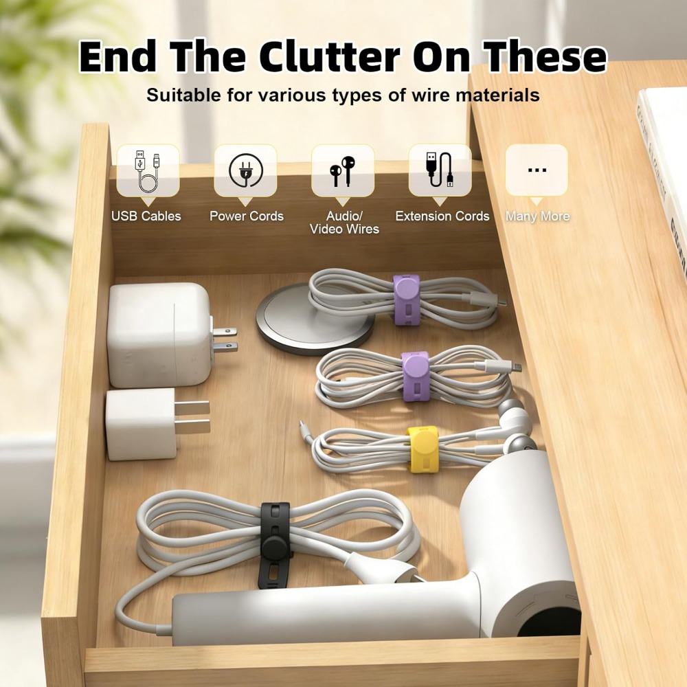 28Pcs Reusable Silicone Cable  - Travel Cable Organizer 评论和价格