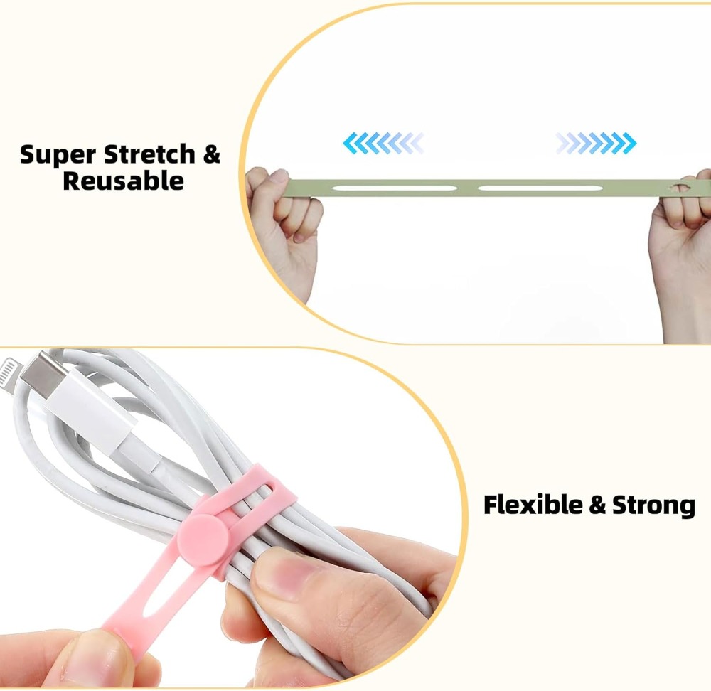 28Pcs Reusable Silicone Cable  - Travel Cable Organizer 评论和价格