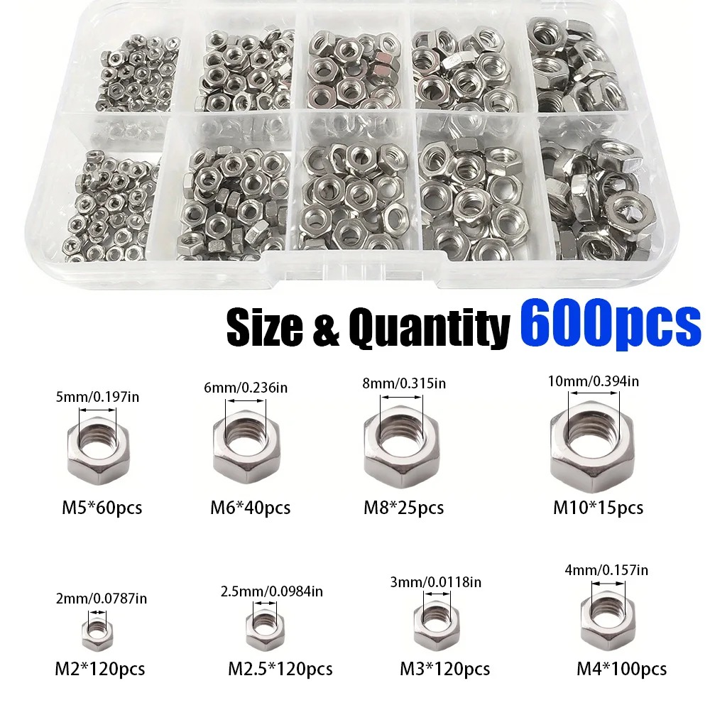 600 Pcs M2-M10 Stainless Steel - Tech House Accessories 评论和价格